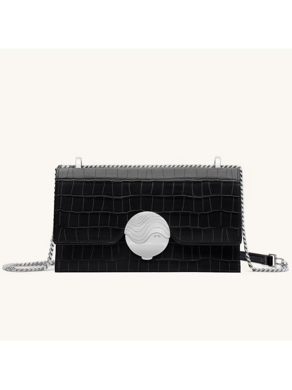 JW Pei faux croc leather chain bag silver hardware